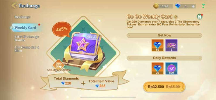 Ada Bonus Diamond Setiap Hari! Ini yang Perlu Kamu Tahu tentang Weekly Card MCGG